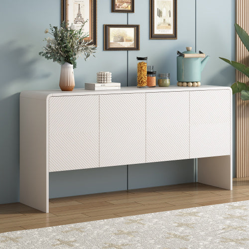 Minimalist Style Wooden Sideboard with 60-inch Storage