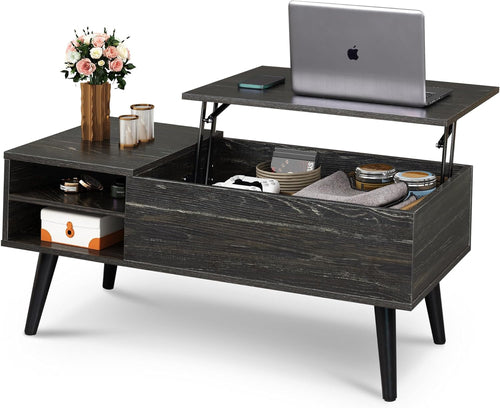 Modern Utility Coffee Table with Lift-Top Workspace & Hidden Storage