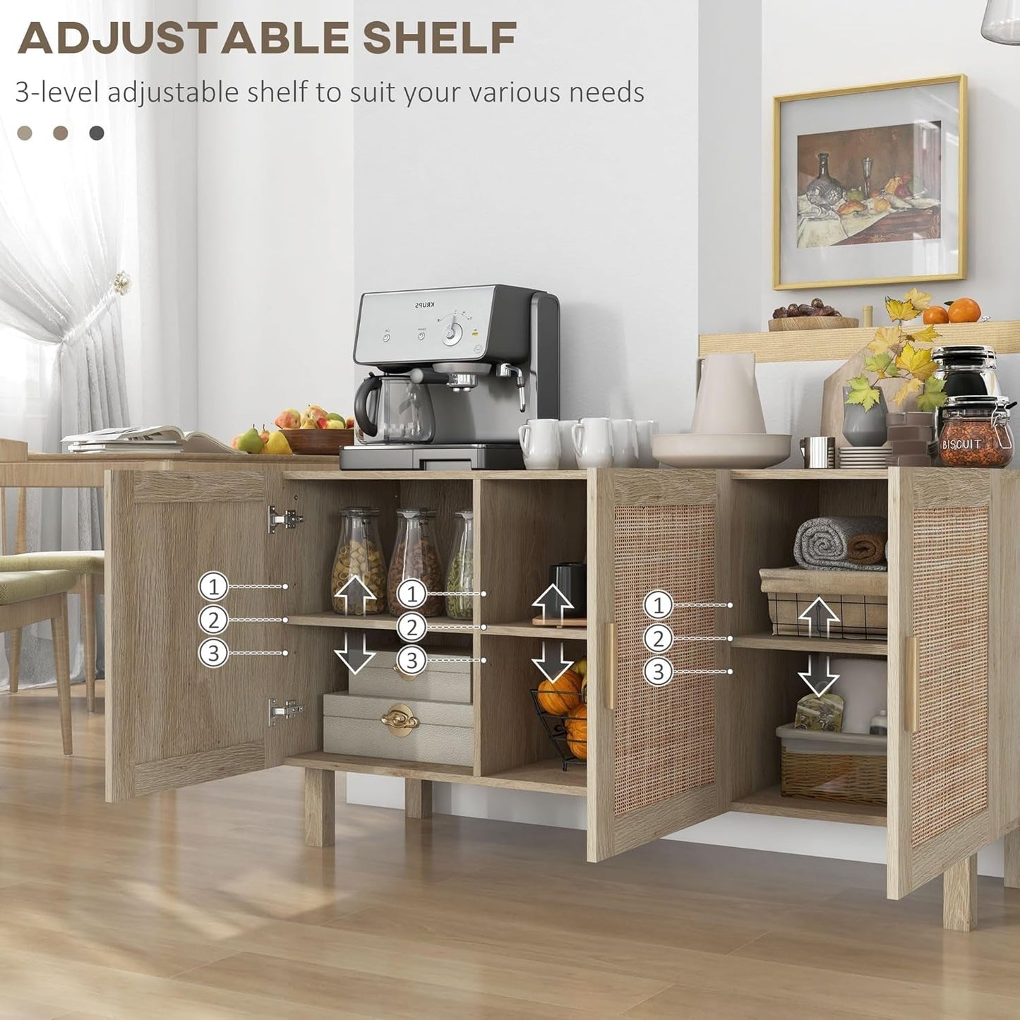 Wooden Coffee Bar Cabinet