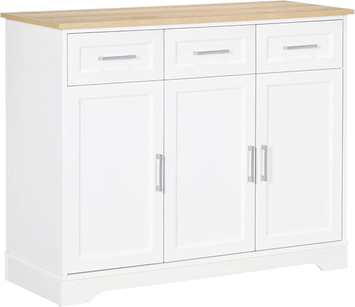 Wooden Kitchen Cabinet Sideboard with 3 Storage Drawers
