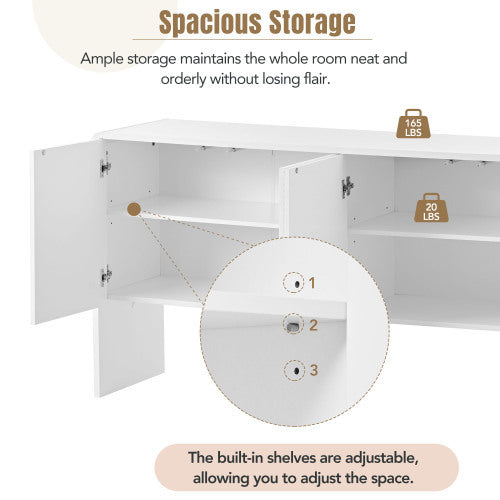 Minimalist Style Wooden Sideboard with 60-inch Storage