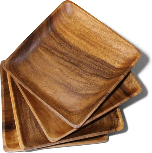 Handmade Wooden Serving Dinner Plates