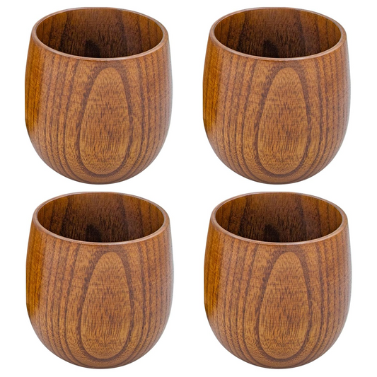 Handmade Wooden Japanese Style Tea Cups