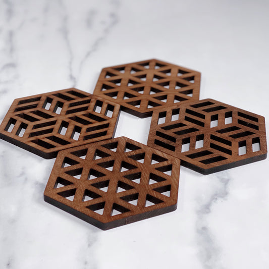 Upcycled Teak Wood Coasters
